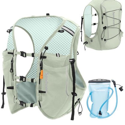 Sportsnew Running Vest for Women Men, Lightweight 10L Hydration Backpack with Waterproof Phone Pocket, 2L Water Bladder or 500Ml Soft Flasks, Breathable Pack for Hiking Trail Running Cycling Marathon